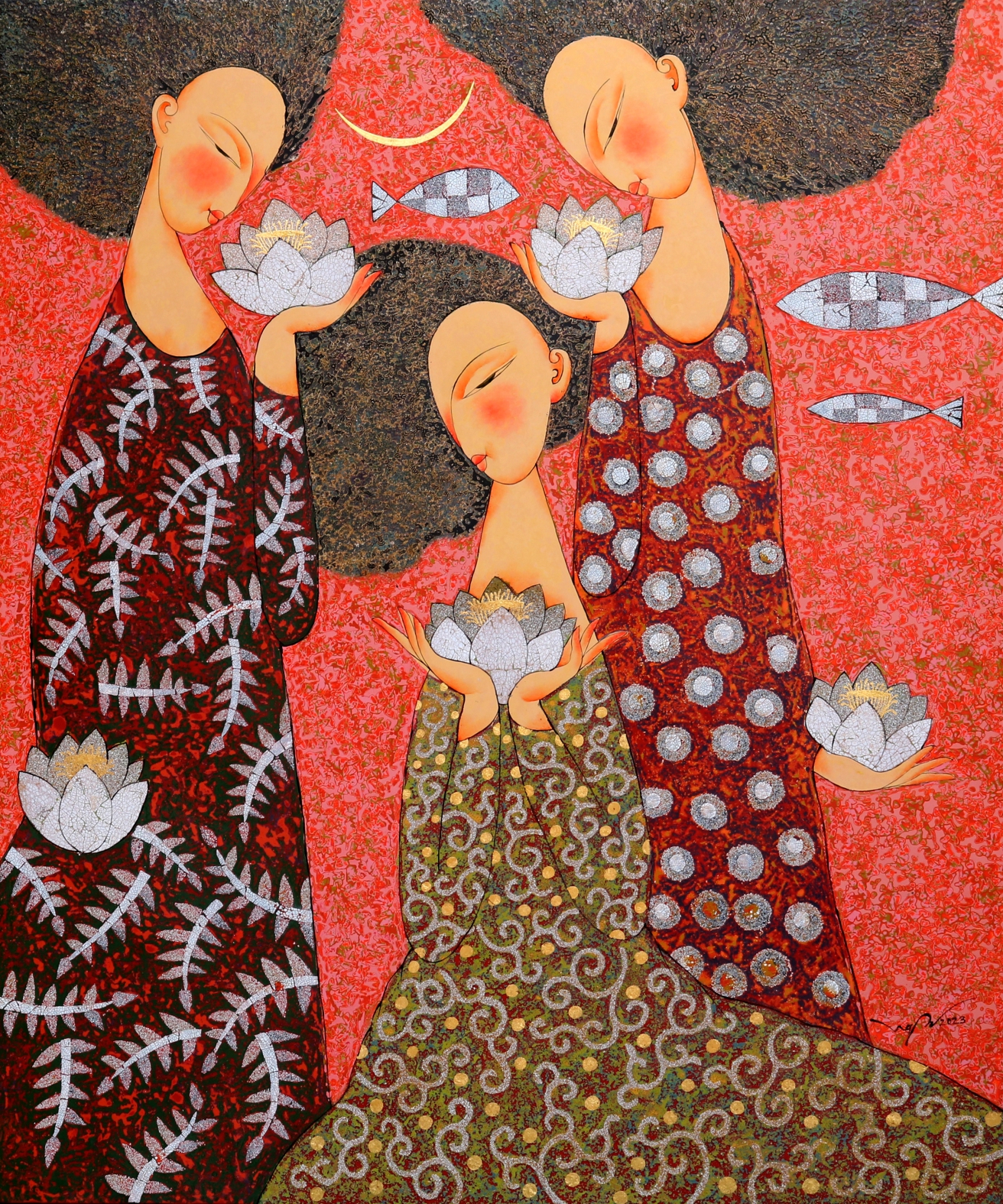 An & Huy: Đối thoại giữa sơn dầu & sơn mài, giữa tình nhân & ánh sáng- Ảnh 2.