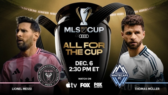Trận chung kết MLS Cup 2025 sẽ được phát sóng trên hai nền tảng, Apple TV và FOX. Ảnh: MLS