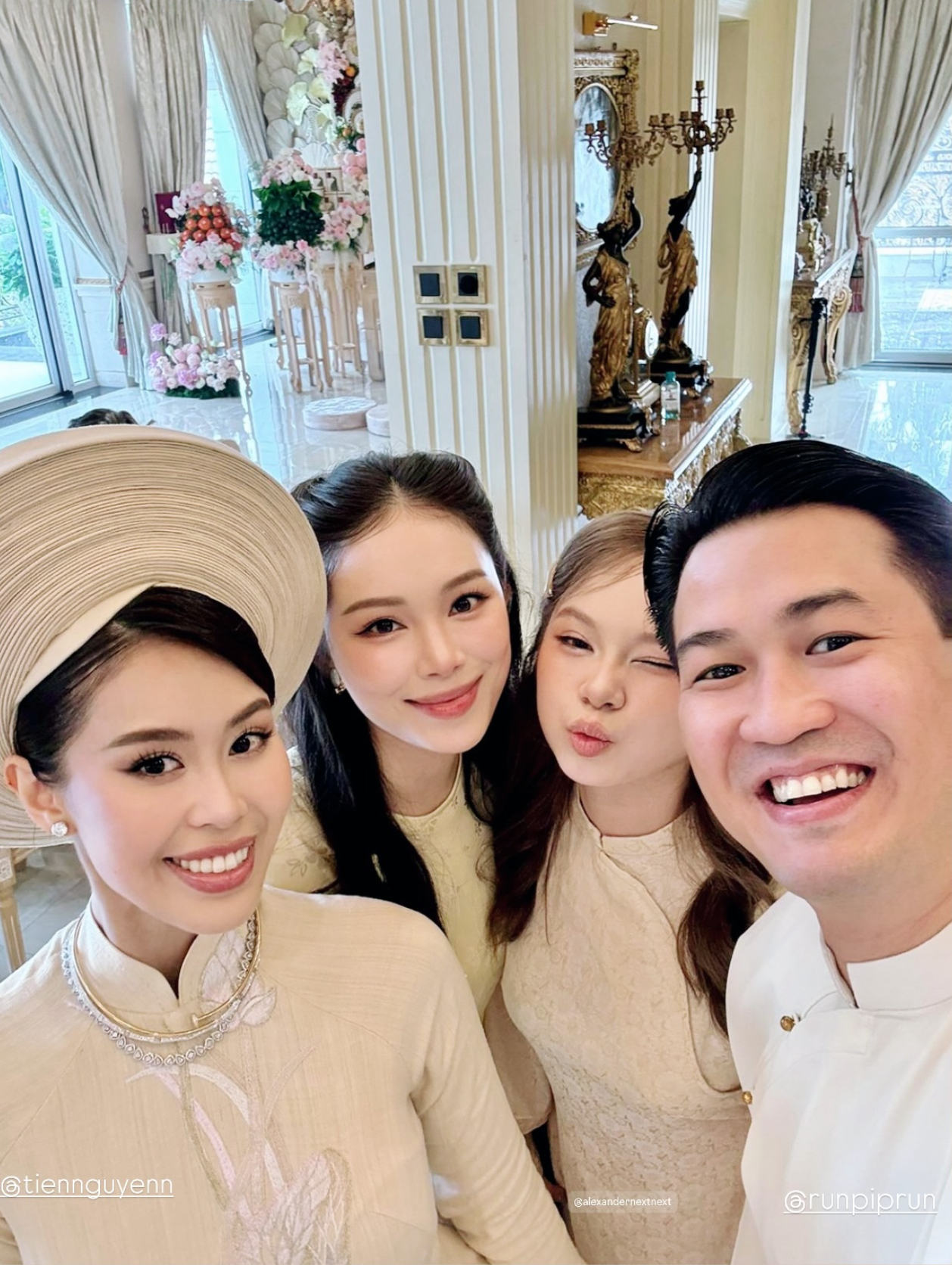 Tổ hợp áo dài hào môn: Hà Tăng, Linh Rin khác biệt nhà chồng; gia đình tỷ phú cài ẩn ý sau 1 chi tiết- Ảnh 4.