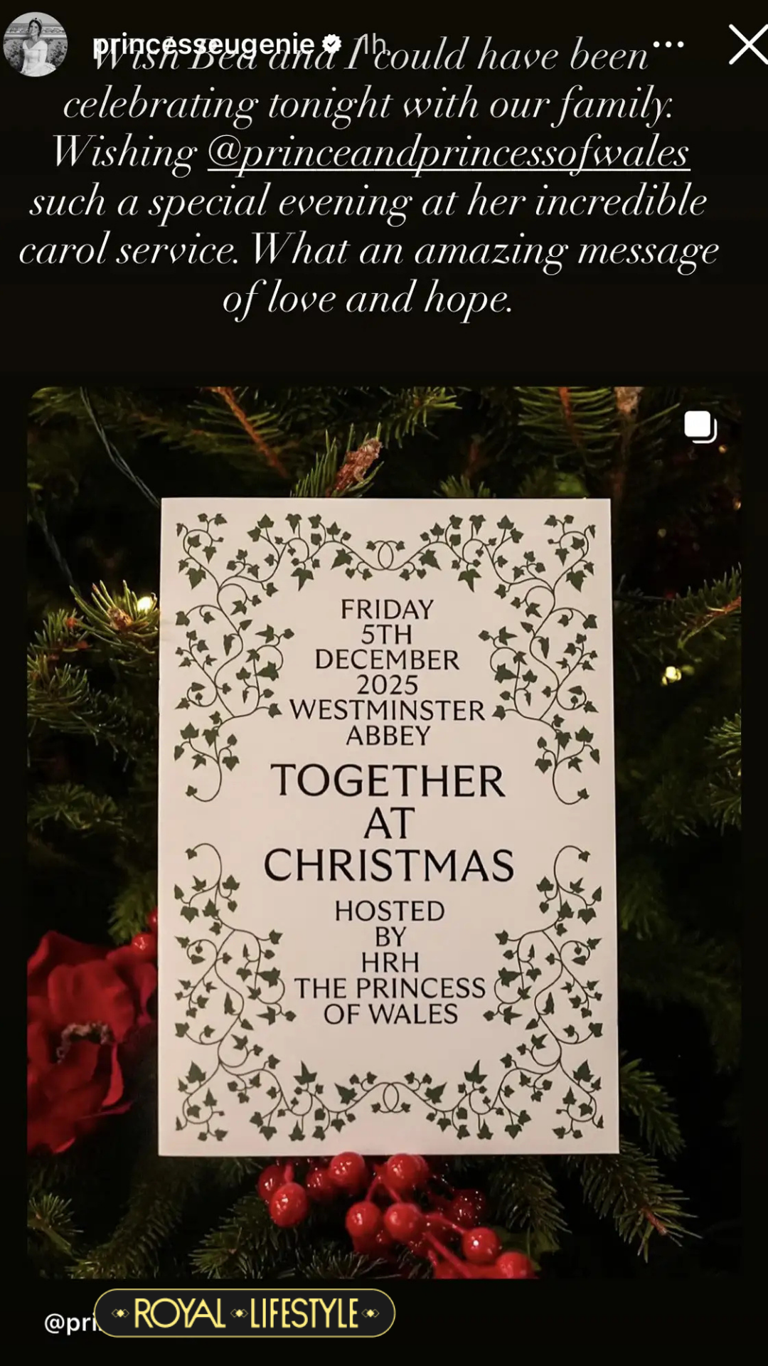 Công chúa Eugenie gửi thông điệp ấm lòng giữa tin đồn vắng mặt tại tiệc Giáng sinh - Ảnh 3. Công chúa Eugenie gửi thông điệp ấm lòng giữa tin đồn vắng mặt tại tiệc Giáng sinh - Ảnh 3.
