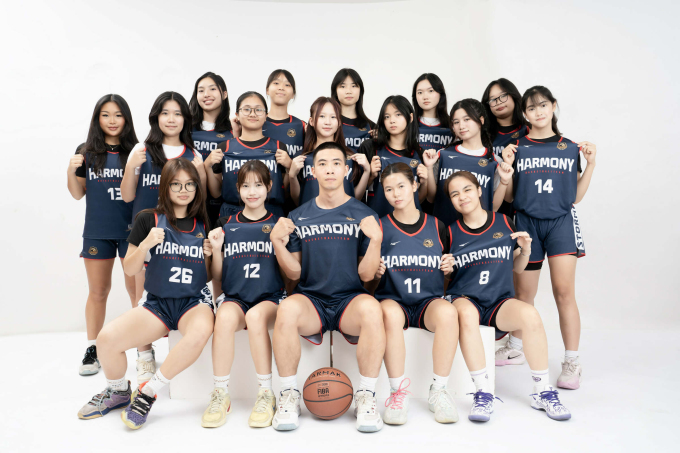 Đội tuyển bóng rổ nữ Vinschool The Harmony. Ảnh: Nhân vật cung cấp