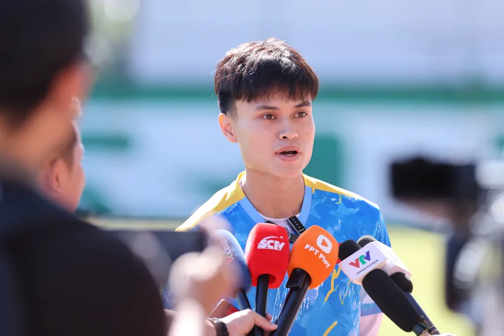 Minh Phúc tự tin sẽ "bắt bài" Malaysia ở trận quyết định. Ảnh: ANH PHƯƠNG. u-22-viet-nam-tang-toc-hlv-kim-sang-sik-nhan-tin-vui (3).jpg