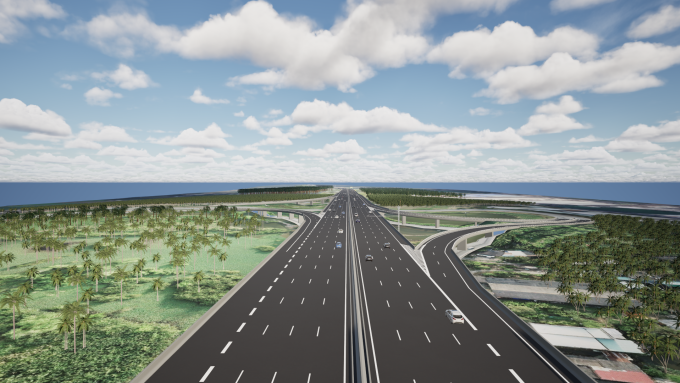 Phối cảnh cao tốc TP HCM - Trung Lương sau nâng cấp, mở rộng qua tỉnh Tây Ninh. Ảnh: