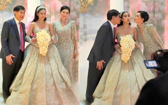 Tiên Nguyễn hạnh phúc bên bố mẹ.