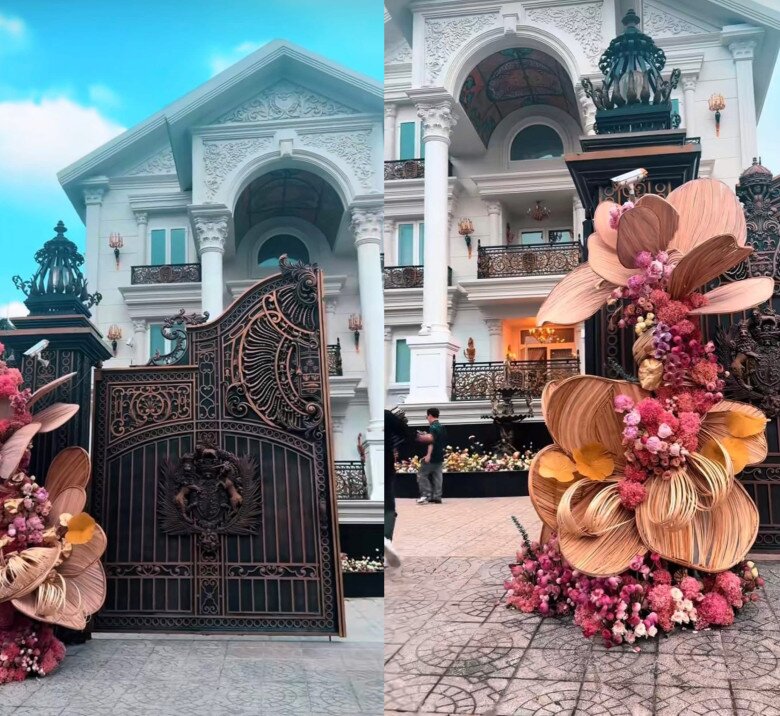 Biệt thự của gia đình vua hàng hiệu trang hoàng trong ngày cưới của con gái.