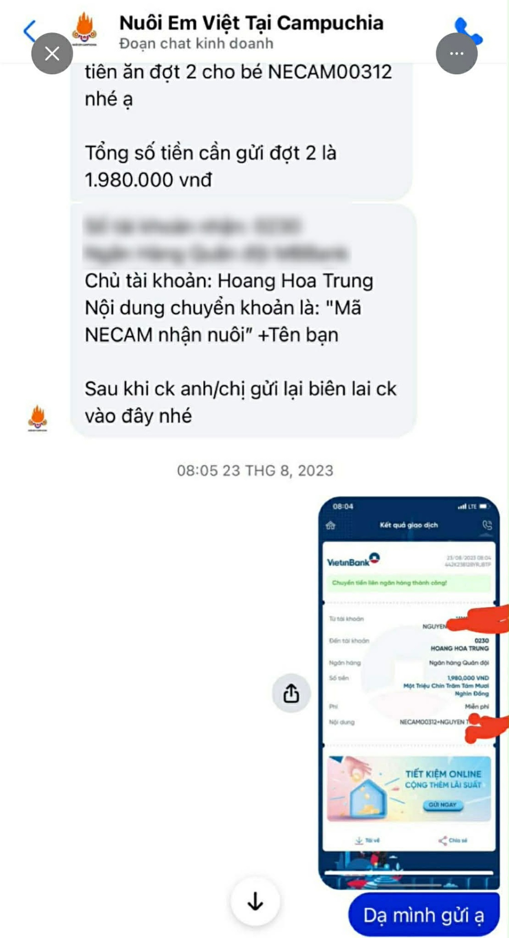 Liên hệ nuôi em trong nước báo hết mã, hướng dẫn sang nuôi em ở Campuchia - 2