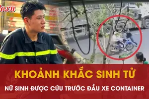 Video: Thót tim cảnh chiến sĩ Cảnh sát PCCC Công an TP.HCM cứu nữ sinh trước đầu xe container