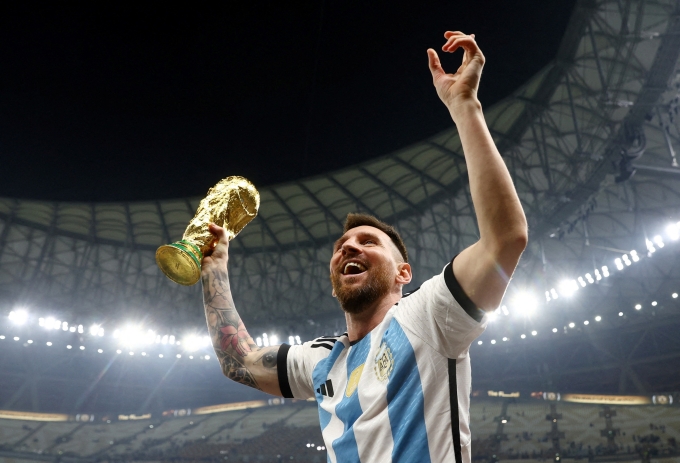World Cup 2022 là danh hiệu lớn nhất trong sự nghiệp của Messi. Ảnh: Reuters