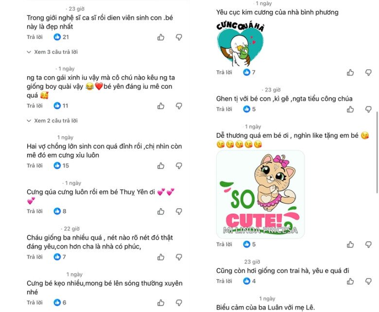 Sao Việt 24h: Con gái HH Phương Lê - NSƯT Vũ Luân 1 tháng tuổi đã có biểu cảm linh hoạt, ánh mắt "ngạc nhiên" siêu cưng 4 Khán giả dành lời khen có cánh cho vẻ ngoài đáng yêu, lanh lợi của cô bé Thuỵ Yên .