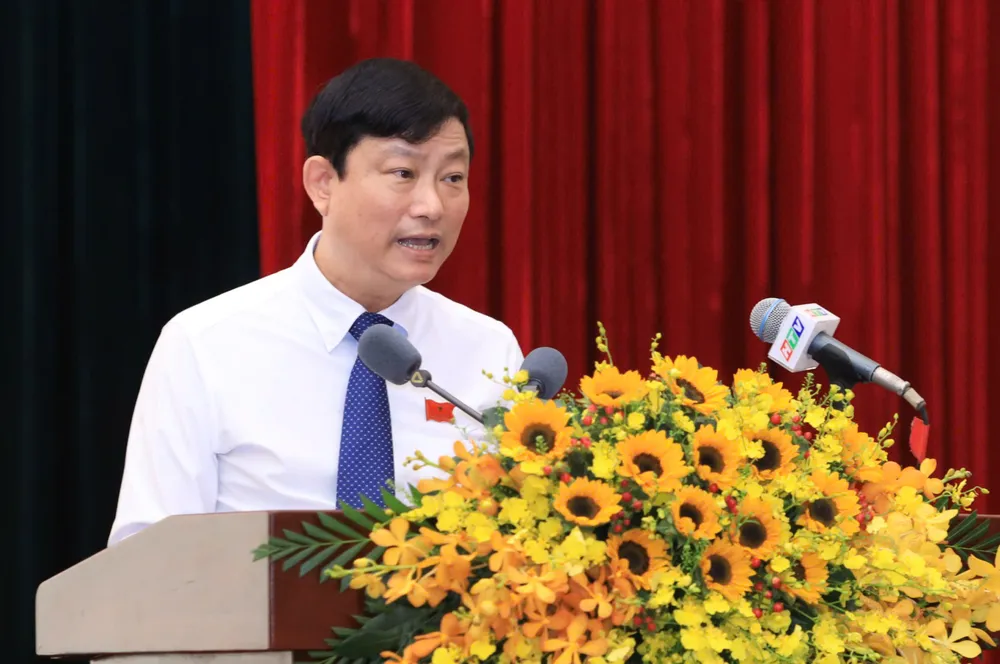 Chủ tịch HĐND TP.HCM Võ Văn Minh phát biểu khai mạc kỳ họp. Ảnh: NGUYỆT NHI hdnd-tp.hcm-4.jpg