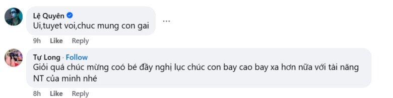 Phan Đinh Tùng tự hào khi ái nữ đoạt giải tại cuộc thi quốc tế, cô bé Noel được NSND Tự Long khen ngợi 4 Lệ Quyên và NSND Tự Long gửi lời chúc mừng đến cô bé Noel.