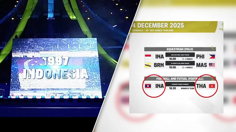 ... cho đến việc sử dụng sai quốc kỳ nhiều lần của Ban tổ chức. Ảnh: CCT. thai-lan-lai-pham-sai-lam-dang-tiec-ngay-trong-le-khai-mac-sea-games-33 (3).jpg