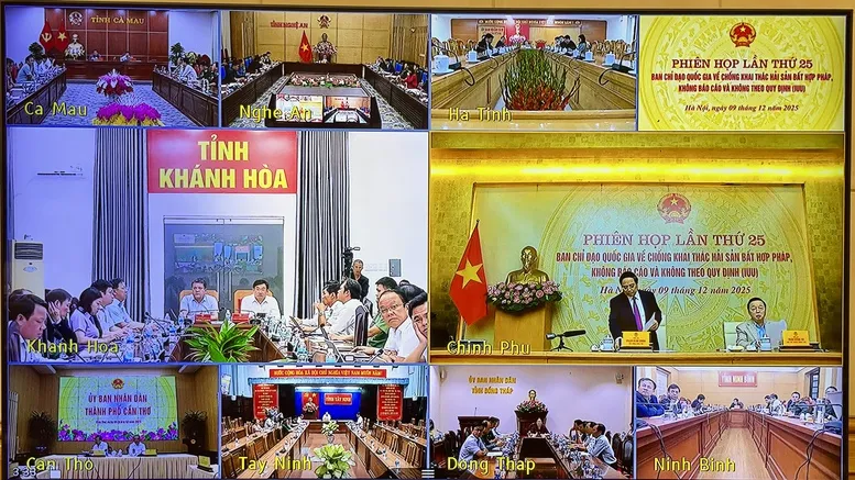 Phiên họp được kết nối trực tuyến với đầu cầu 21 tỉnh, thành phố ven biển - Ảnh: VGP/Nhật Bắc Phiên họp được kết nối trực tuyến với đầu cầu 21 tỉnh, thành phố ven biển - Ảnh: VGP/Nhật Bắc