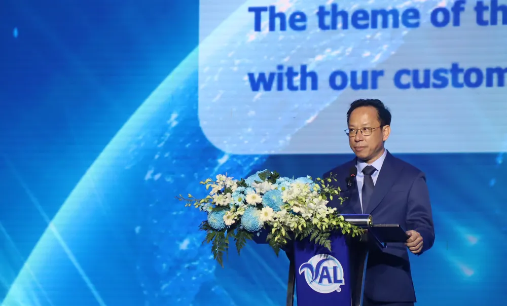 Ông Nguyễn Minh Vĩ, Tổng Giám đốc Công ty TNHH Kinh doanh Nông sản Việt Nam (VAL) phát biểu tại lễ khánh thành. Ảnh: TK dau-dau-nanh-h2.JPG