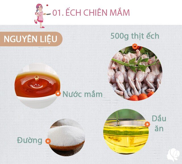 Hôm nay nấu gì: Bữa tối siêu ngon, chẳng ai muốn bỏ qua 3 Chuẩn bị: 500g thịt ếch, nước mắm, đường, dầu ăn, tỏi, bột chiên giòn.