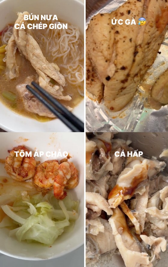 Quy tắc ăn uống giúp Võ Hoàng Yến giảm cấp tốc 4 kg 4 Thực đơn của Võ Hoàng Yến những ngày sát show diễn.