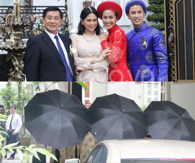 Quy định trong đám cưới các con tỷ phú Johnathan Hạnh Nguyễn: Tiên Nguyễn trái ngược Tăng Thanh Hà, vợ chồng Linh Rin cực nghiêm ngặt 7 Vệ sĩ che ô kín mít trong hôn lễ của Tăng Thanh Hà và thiếu gia Louis Nguyễn.