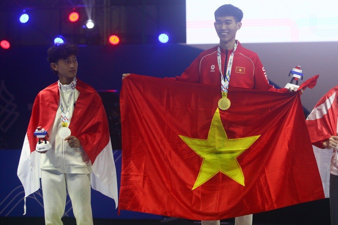 Nguyễn Hồng Trọng: Đánh bại tượng đài SEA Games, đoạt HCV thứ 2 cho taekwondo Việt Nam- Ảnh 3. Nguyễn Hồng Trọng: Đánh bại tượng đài SEA Games, đoạt HCV thứ 2 cho taekwondo Việt Nam- Ảnh 3.