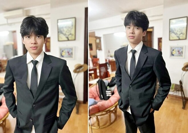 Con trai NSND Trần Lực đi đóng phim phải nghỉ học 1 tháng nhưng thi vẫn đạt 10, ngoại hình được khen điển trai hơn bố 3 Trần Bờm dậy thì thành công, sở hữu vẻ điển trai nam tính.