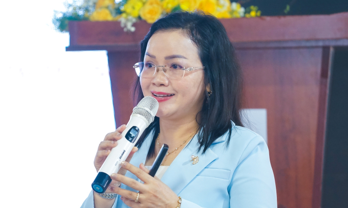 Bà Huỳnh Thị Thu Sương, đại diện Trường Đại học Tài chính - Marketing. Ảnh: Bảo Lâm