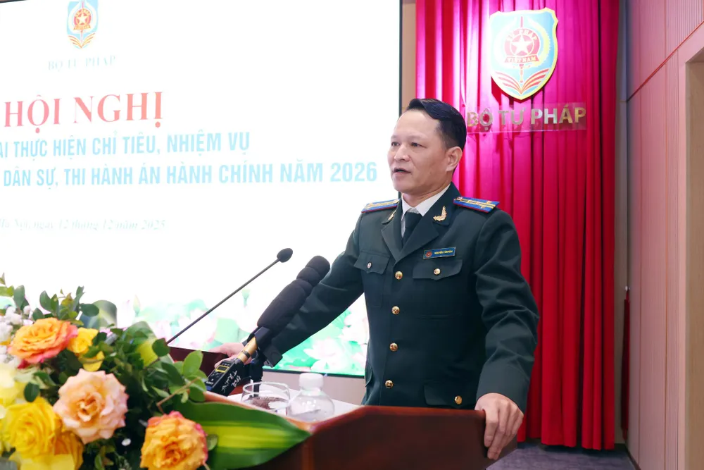 Trưởng THADS TP.HCM Nguyễn Văn Hòa phát biểu tại hội nghị. Ảnh: THA co-quan-thi-hanh-an-thu-hoi-27-000-ti-dong-tu-cac-vu-an-an-tham-nhung-kinh-te-.jpeg