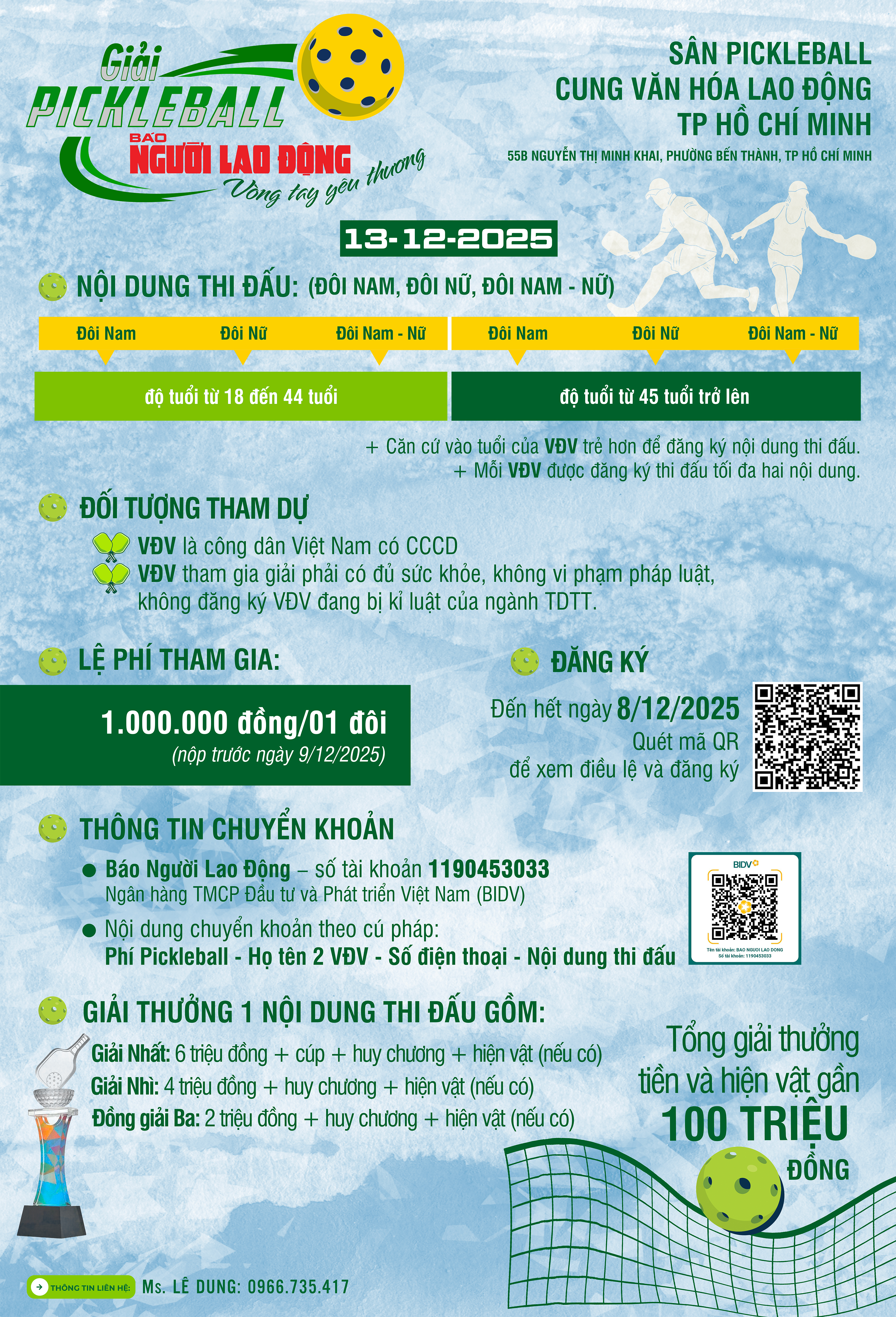 Giải Pickleball "Vòng tay yêu thương": Sẵn sàng xung trận 9 Giải Pickleball