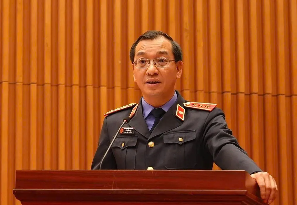 Phó Viện trưởng VKSND Tối cao Hồ Đức Anh phát biểu tại lễ ký kết. Ảnh: Hoàng Huy VKSND Tối cao.jpg