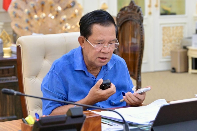 Ông Hun Sen họp bàn về căng thẳng biên giới với Thái Lan, trong ảnh công bố ngày 13/12. Ảnh: Facebook/Samdech Hun Sen of Cambodia