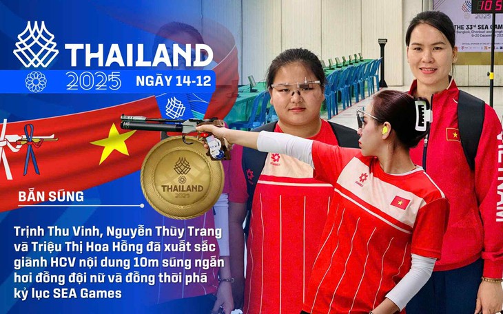 SEA Games 33 ngày 14-12: Xạ thủ Trịnh Thu Vinh lần đầu giành HCV, phá kỷ lục SEA Games 4 SEA Games - Ảnh 4.