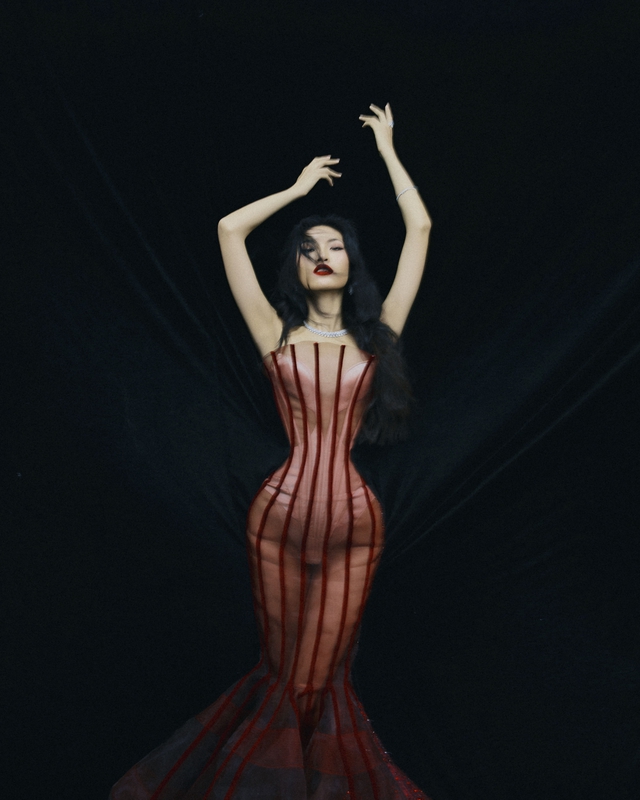 Tôn hình thể quyến rũ với áo corset, đầm dạ tiệc vải sheer- Ảnh 5. Tôn hình thể quyến rũ với áo corset, đầm dạ tiệc vải sheer- Ảnh 5.