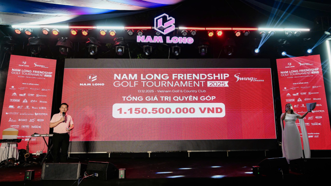 Giải vận động được số tiền hơn 1,15 tỷ đồng cho chương trình học bổng Swing for Dreams. Ảnh: Nam Long