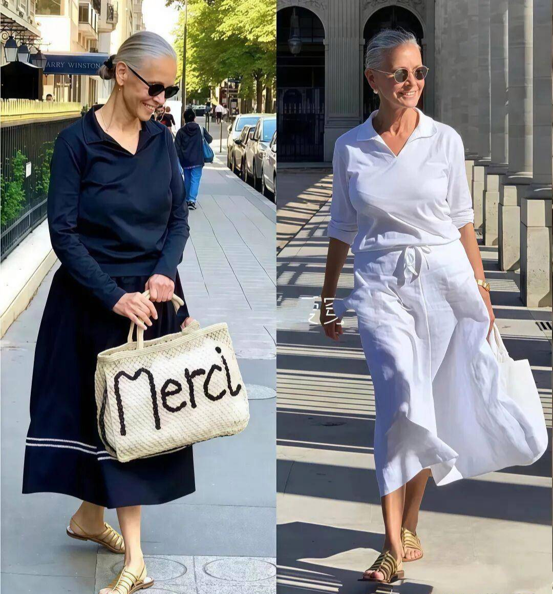 Học phụ nữ Pháp cách làm đẹp tuổi già với tóc bạc tự nhiên và phong cách tinh tế - Ảnh 4.