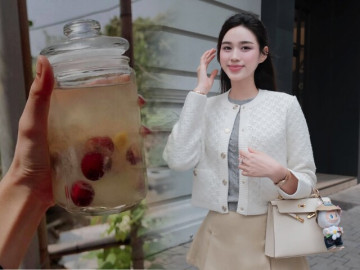 Hoa hậu Đỗ Thị Hà da căng bóng, đẹp khó tin nhờ chăm uống loại nước thần, thành phần còn chứa cả tổ yến của người nghèo