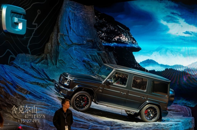 Một mẫu Mercedes-Benz G-Wagon trưng bày tại Triển lãm Ôtô Thượng Hải ngày 23/4/2025. Ảnh: EPA-EFE