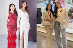 Con dâu tỷ phú Việt, mặc đồ bộ đơn giản đứng cạnh Hồ Ngọc Hà vẫn trẻ đẹp sáng chói