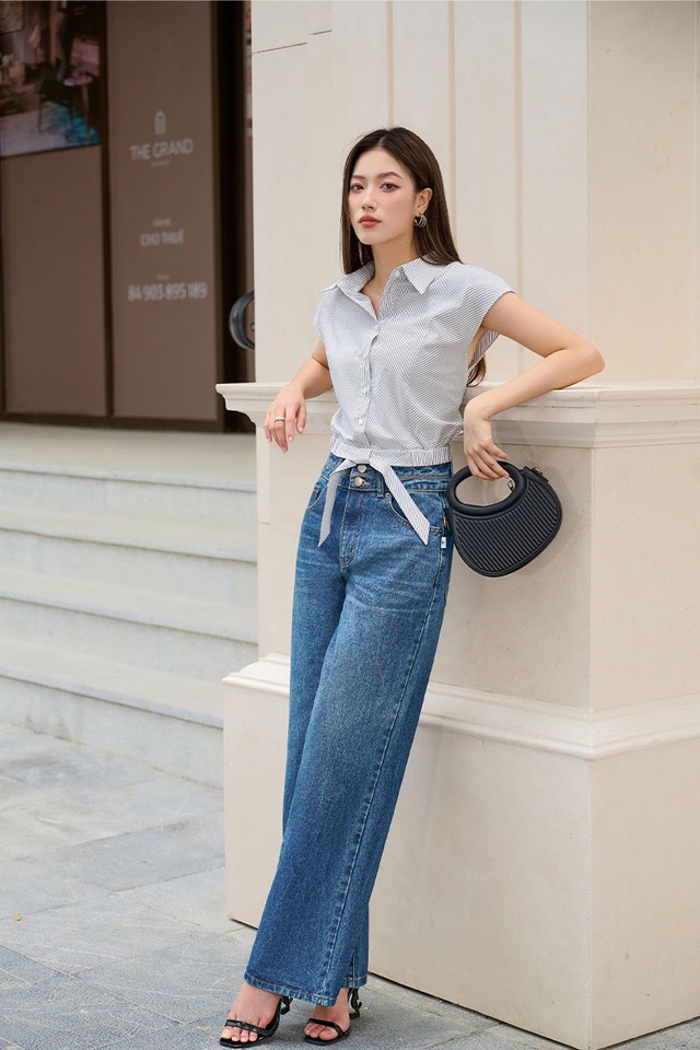 Quần jeans và áo sơ mi, 'cặp đôi vàng' nâng tầm phong cách thanh lịch- Ảnh 5. Quần jeans và áo sơ mi, 'cặp đôi vàng' nâng tầm phong cách thanh lịch- Ảnh 5.