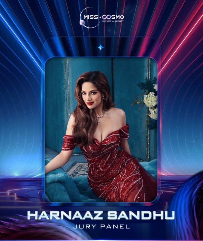 Dàn giám khảo đình đám chấm Miss Cosmo 2025 3 Harnaaz Sandhu tìm hiểu profile của các thí sinh trước khi đến Việt Nam chấm thi.