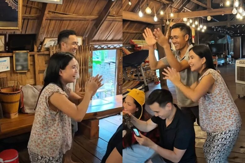 Con gái của H'Hen Niê khoe chân dài, nằm ngoan khi chụp ảnh, gia đình người Ê Đê đứng hát, cổ vũ hết mình 2 Anh chị người Ê Đê của HHen Niê đứng cổ vũ để các con cười khi chụp ảnh.