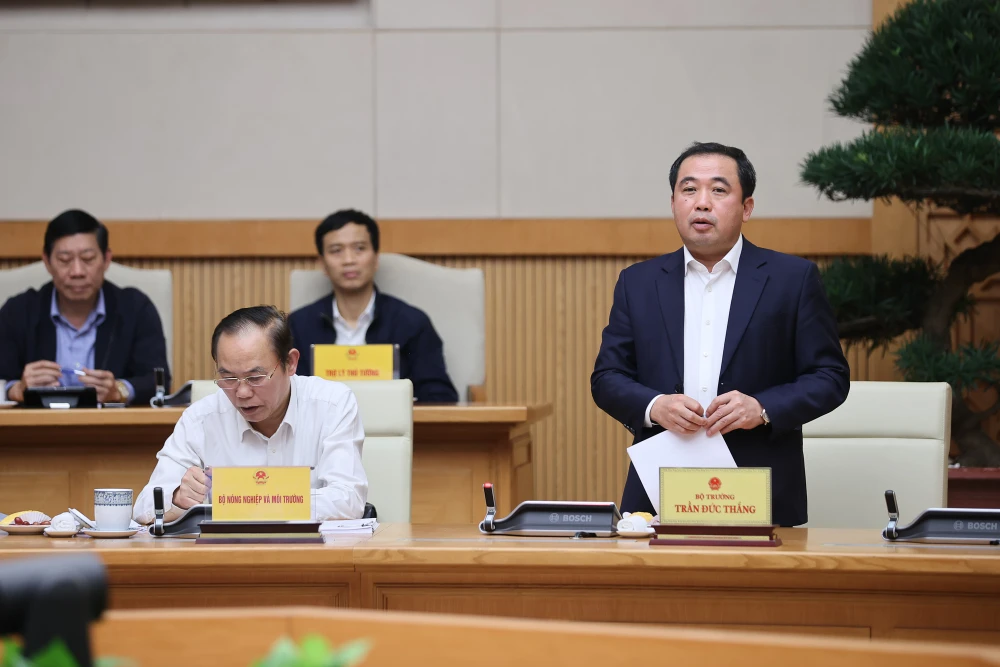 Bộ trưởng NN&MT Trần Đức Thắng phát biểu. Ảnh: VGP img7110-1765899289820585182189.jpg