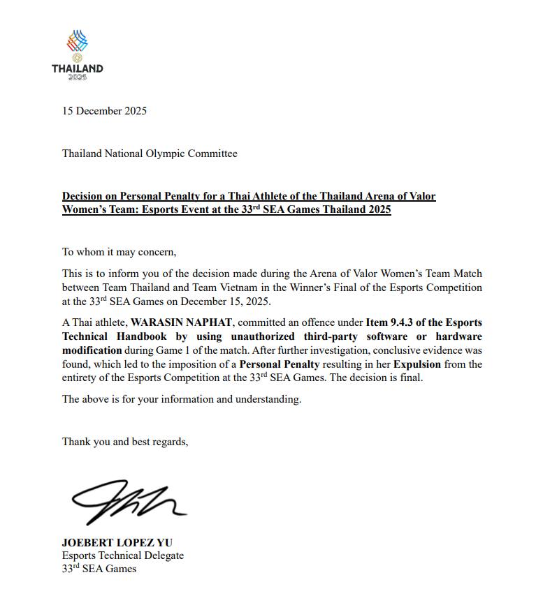 Toàn cảnh vụ bê bối chấn động SEA Games 33: Nữ tuyển thủ Thái Lan nhờ người đánh hộ vẫn thua trắng Việt Nam, không thừa nhận gian lận- Ảnh 6.