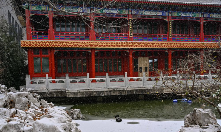 Khách đổ xô check in tuyết đầu mùa ở Bắc Kinh - 10