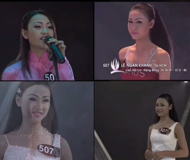 Thời điểm tham gia Hoa hậu Việt Nam, Ngân Khánh sở hữu chiều cao 1m63 cùng số đo ba vòng là 81-57,5-85cm. Do còn quá trẻ và thiếu kinh nghiệm, nữ diễn viên không giành được giải thưởng nào trong đêm chung kết.