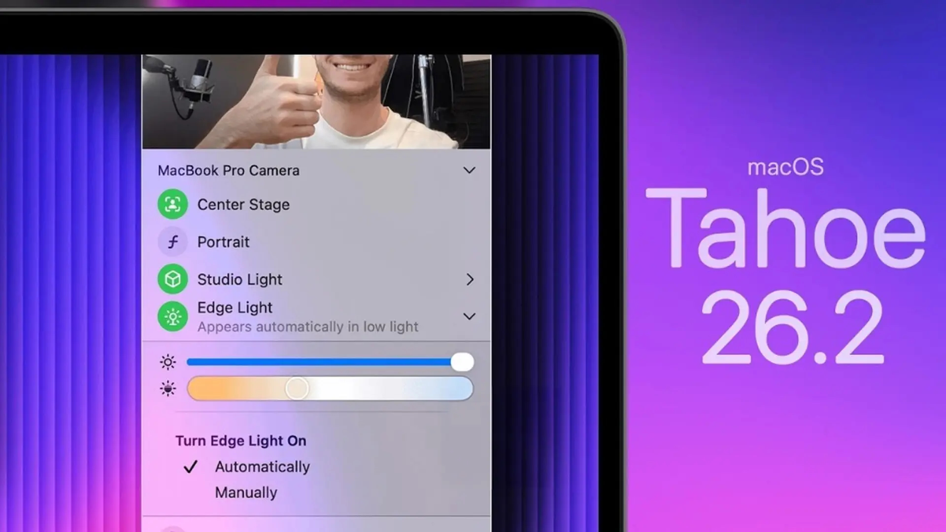Apple phát hành macOS Tahoe 26.2, có tính năng dùng màn hình làm đèn chiếu sáng khi họp cực hay- Ảnh 3. Apple phát hành macOS Tahoe 26.2, có tính năng dùng màn hình làm đèn chiếu sáng khi họp cực hay- Ảnh 3.
