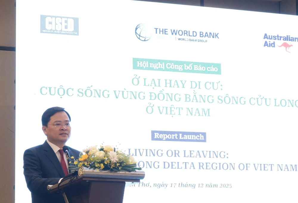 Ông Nguyễn Anh Tuấn, Phó Trưởng Ban Chính sách, chiến lược Trung ương phát biểu. Ảnh: NHẪN NAM bao-cao-di-cu-hay-o-lai-dbscl-2.JPG