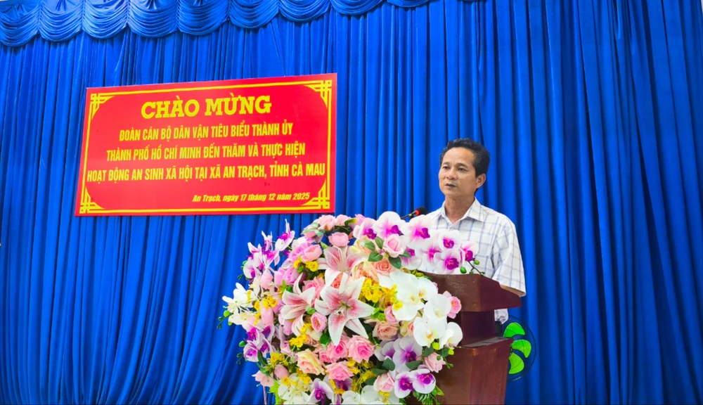 Ông Nguyễn Minh Đăng, Phó chủ tịch UBND xã An Trạch phát biểu 1000025421.jpg