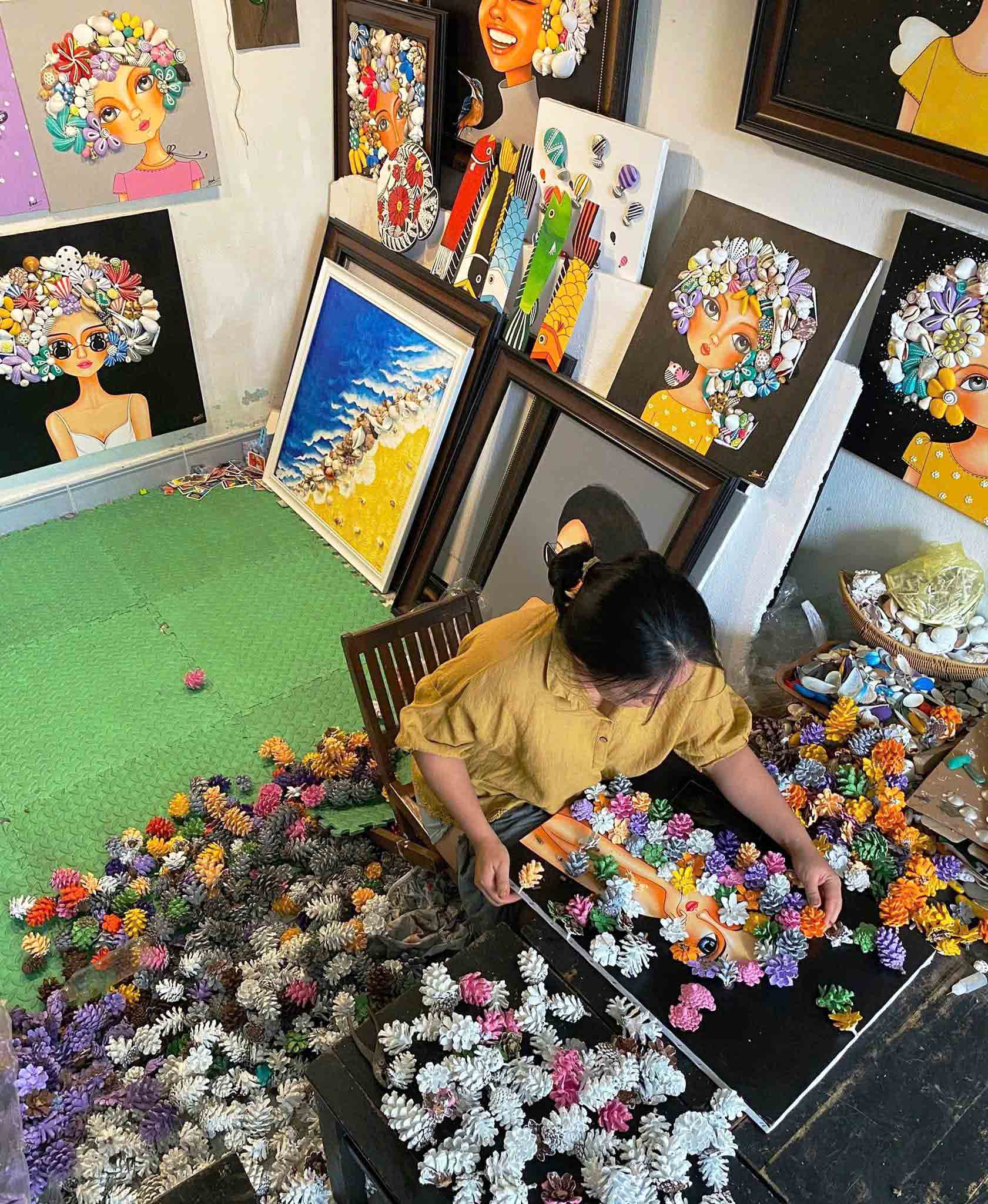 Khám phá tranh từ sỏi: Nghệ thuật gắn kết tự nhiên của họa sĩ Mỹ Hạnh - Ảnh 5.