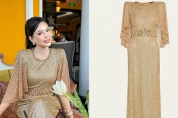 Mẹ Tiên Nguyễn được khen với đầm trăm triệu đồng trong đám cưới con gái