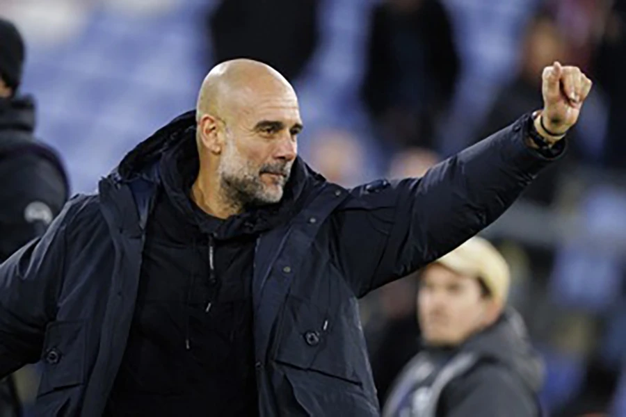 Pep Guardiola chỉ trích hai ngôi sao của Man City dù đội thắng Brentford. ẢNH: EPA pep-guardiola-chi-trich-2-ngoi-sao-cua-man-city.jpg