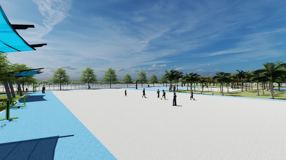 Dự án công viên Thạnh Lộc xây dựng khu vui chơi thanh thiếu niên, thiếu nhi; xây dựng sân thể thao đa năng... Ảnh: BHT công viên thạnh lộc 26.jpg