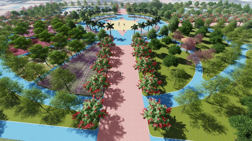 Công viên Thạnh Lộc giúp tăng mảng xanh cho khu vực. Ảnh: BHT công viên thạnh lộc 7.jpg